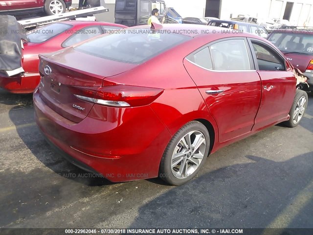 KMHD84LF6HU301583 - 2017 HYUNDAI ELANTRA SE/VALUE/LIMITED RED photo 4