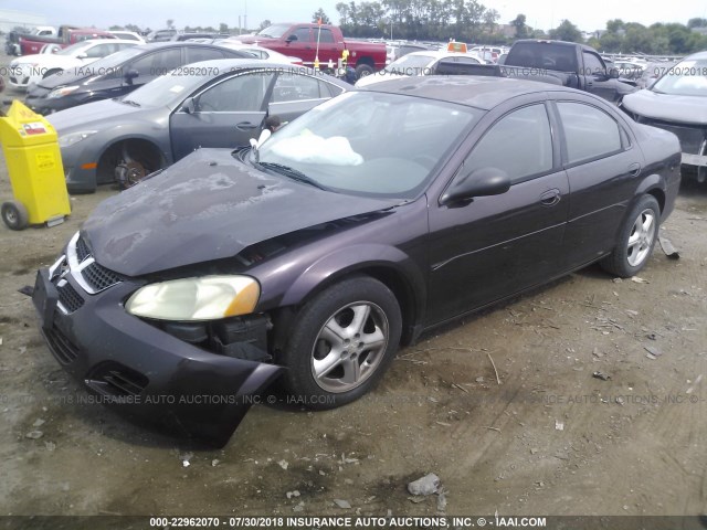 1B3EL46X44N151054 - 2004 DODGE STRATUS SXT MAROON photo 2