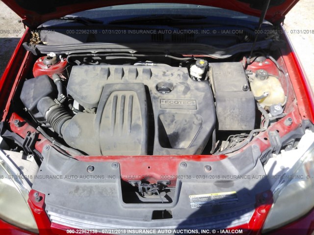 1G1AL18F487160324 - 2008 CHEVROLET COBALT LT RED photo 10