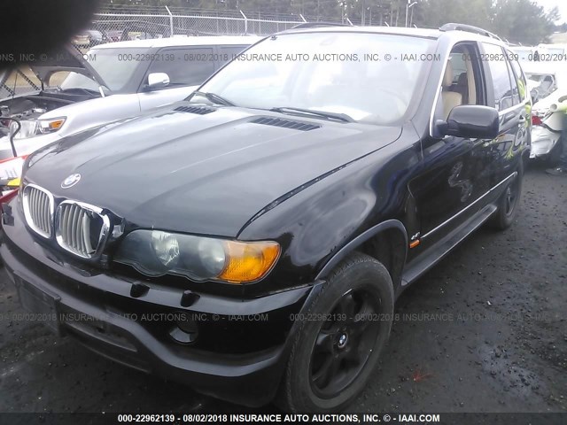 5UXFB33562LH32066 - 2002 BMW X5 4.4I BLACK photo 2