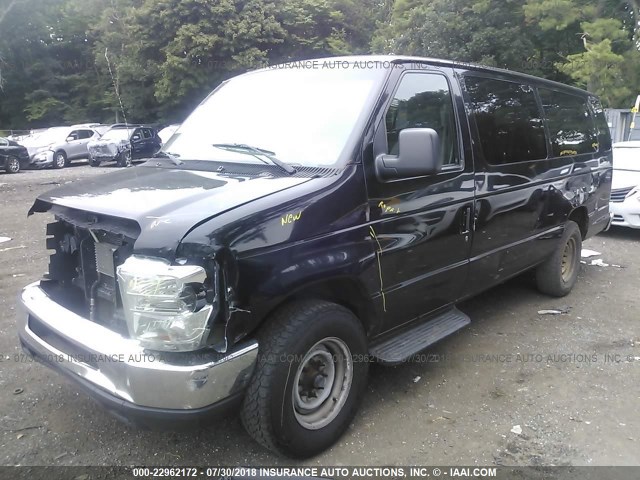 1FBSS3BL0CDB23147 - 2012 FORD ECONOLINE E350 SUPER DUTY WAGON BLACK photo 2