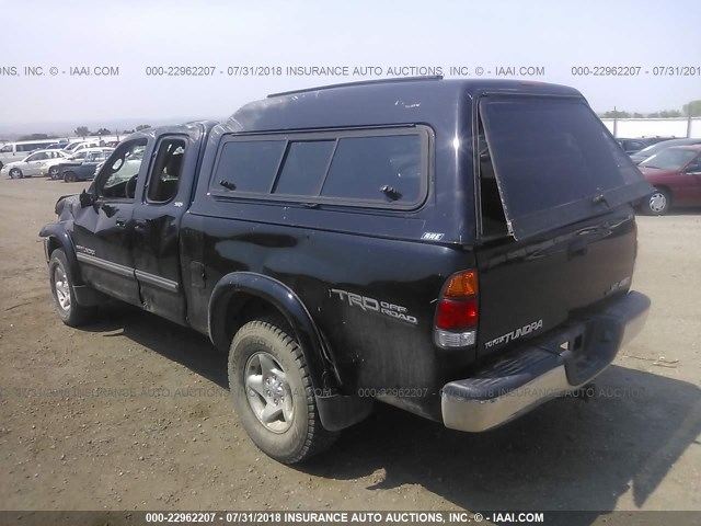 5TBBT44143S403922 - 2003 TOYOTA TUNDRA ACCESS CAB SR5 BLACK photo 3