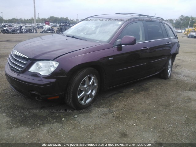 2A8GM68X48R653562 - 2008 CHRYSLER PACIFICA TOURING MAROON photo 2