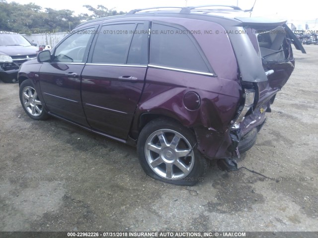 2A8GM68X48R653562 - 2008 CHRYSLER PACIFICA TOURING MAROON photo 3