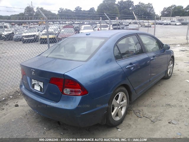 1HGFA16938L067075 - 2008 HONDA CIVIC EXL BLUE photo 4