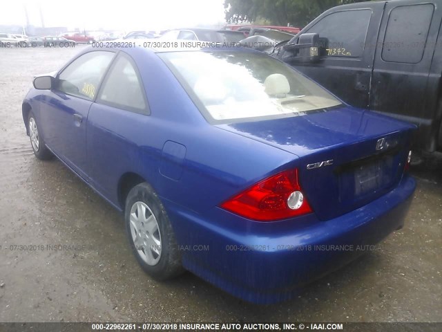 1HGEM22114L078627 - 2004 HONDA CIVIC DX VP BLUE photo 3