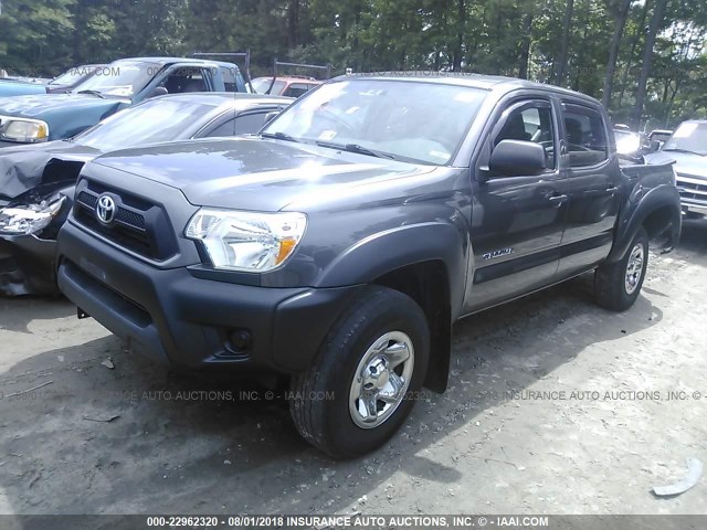 5TFJX4GN3EX035817 - 2014 TOYOTA TACOMA DOUBLE CAB GRAY photo 2