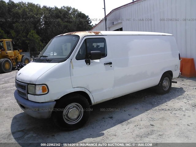 2B7HB21Y0VK519374 - 1997 DODGE RAM VAN B2500 WHITE photo 2