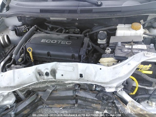 KL1TD6DEXAB093486 - 2010 CHEVROLET AVEO LS/LT 银色 照片 10