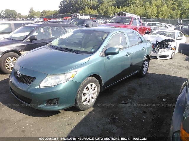 2T1BU40E79C131185 - 2009 TOYOTA COROLLA S/LE/XLE TEAL photo 2