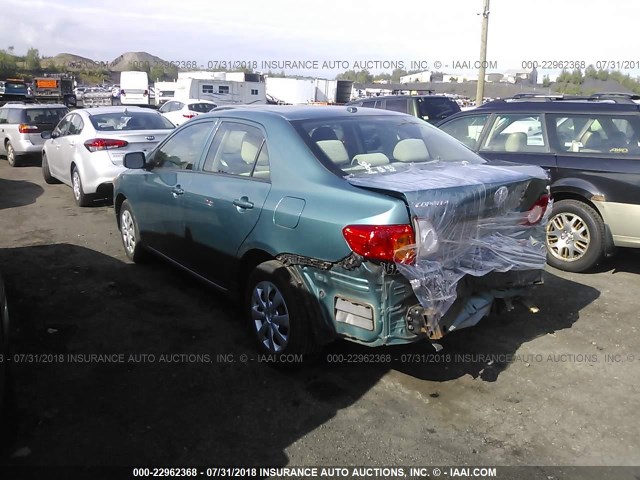 2T1BU40E79C131185 - 2009 TOYOTA COROLLA S/LE/XLE TEAL photo 3