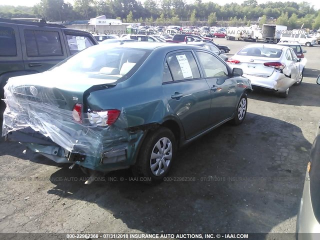 2T1BU40E79C131185 - 2009 TOYOTA COROLLA S/LE/XLE TEAL photo 4