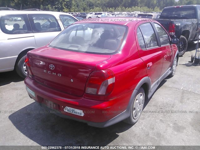 JTDBT1232Y0065618 - 2000 TOYOTA ECHO RED photo 4