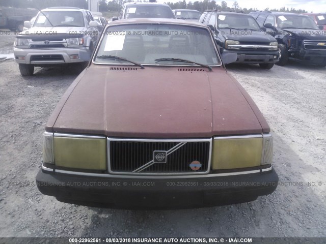 YV1AX8847G1169906 - 1986 VOLVO 244 DL/GL MAROON photo 6