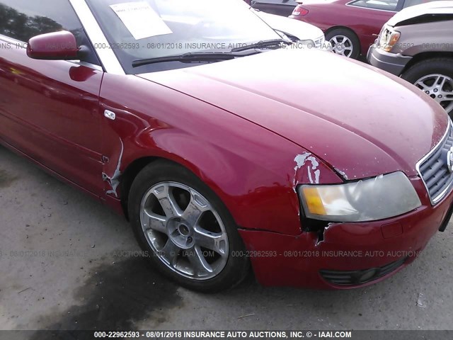 WAUAC48H86K000660 - 2006 AUDI A4 1.8 CABRIOLET RED photo 6