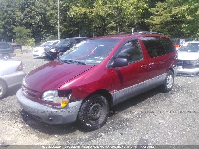 4T3ZF13CXXU107001 - 1999 TOYOTA SIENNA LE/XLE RED photo 2
