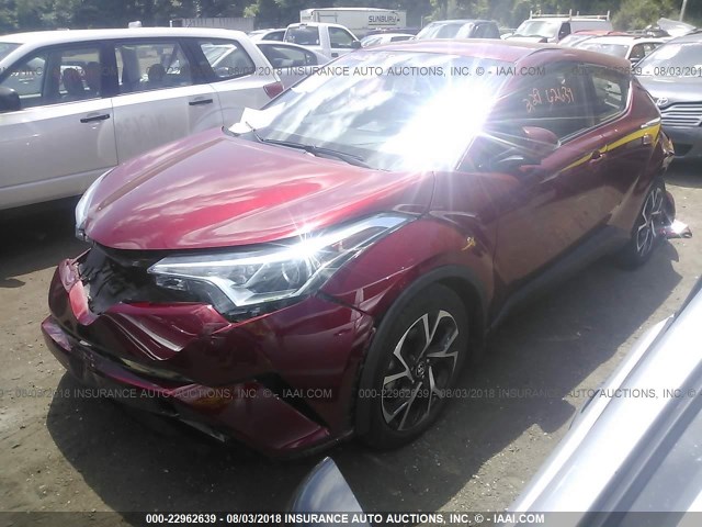 NMTKHMBX7JR010573 - 2018 TOYOTA C-HR XLE/XLE PREMIUM RED photo 2