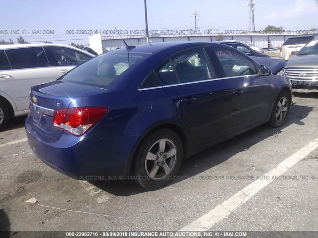 1G1PF5SC1C7379046 - 2012 CHEVROLET CRUZE LT BLUE photo 4