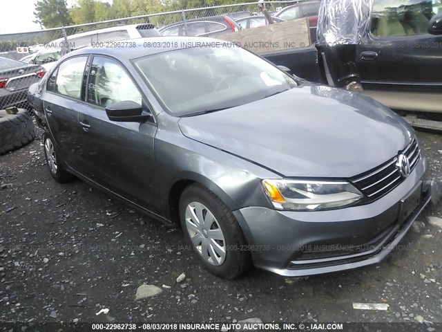 3VW267AJ9GM272266 - 2016 VOLKSWAGEN JETTA S GRAY photo 1