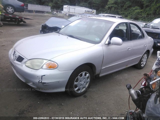 KMHJF35F4YU888821 - 2000 HYUNDAI ELANTRA GLS SILVER photo 2