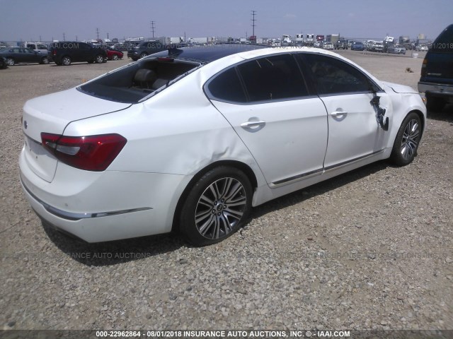 KNALN4D78E5139961 - 2014 KIA CADENZA PREMIUM/LIMITED WHITE photo 4