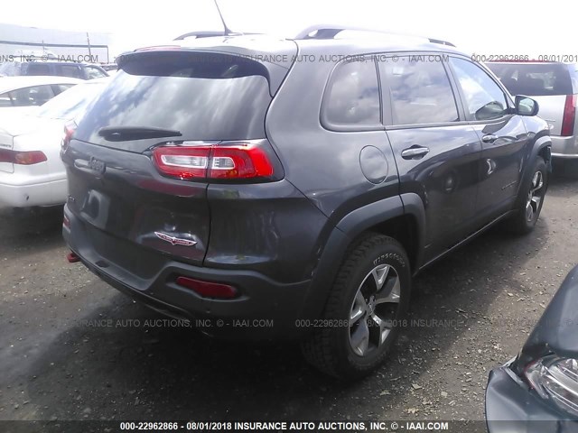 1C4PJMBS0FW699203 - 2015 JEEP CHEROKEE TRAILHAWK 灰色 照片 4