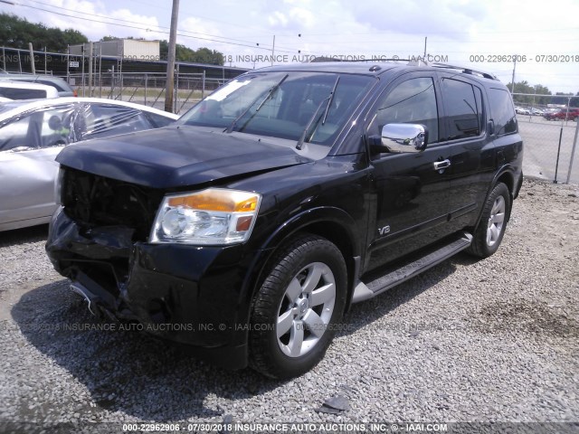 5N1BA08D08N631967 - 2008 NISSAN ARMADA SE/LE BLACK photo 2