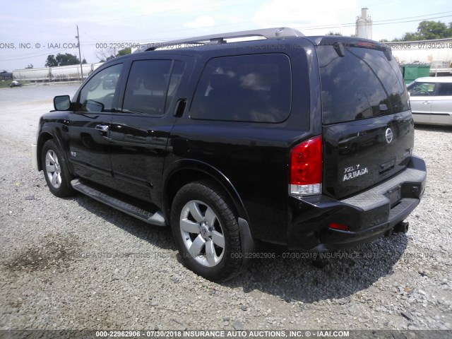 5N1BA08D08N631967 - 2008 NISSAN ARMADA SE/LE BLACK photo 3