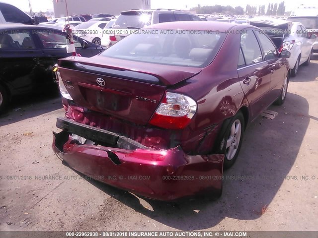 4T1BE32K14U308640 - 2004 TOYOTA CAMRY LE/XLE/SE Tünd qırmızı foto 4