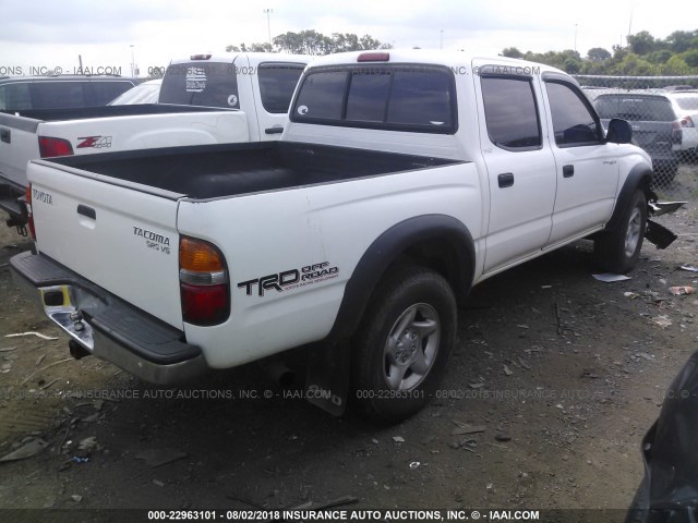 5TEHN72N23Z252147 - 2003 TOYOTA TACOMA DOUBLE CAB WHITE photo 4