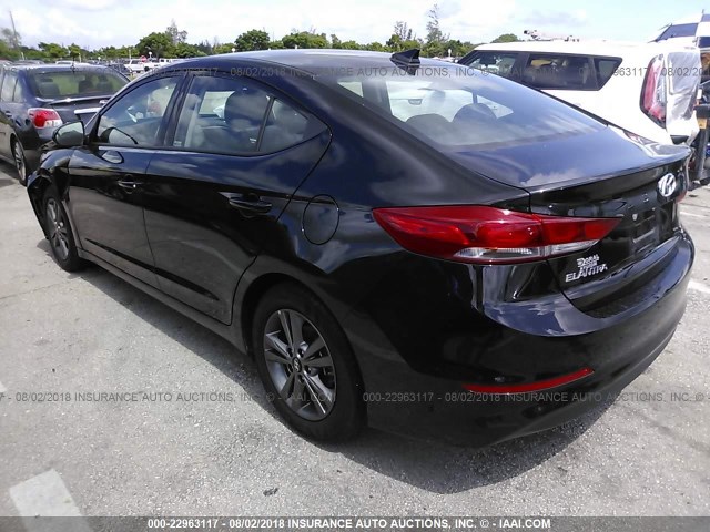 5NPD84LF8JH234893 - 2018 HYUNDAI ELANTRA SEL/VALUE/LIMITED BLACK photo 3