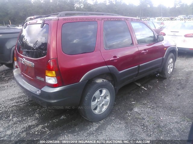 4F2CZ06153KM55485 - 2003 MAZDA TRIBUTE ES RED photo 4