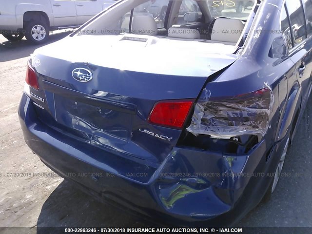 4S3BMCJ66A3212130 - 2010 SUBARU LEGACY 2.5I LIMITED BLUE photo 6