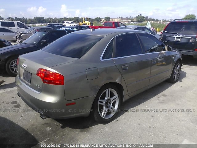 WAUDF78E07A150345 - 2007 AUDI A4 2.0T QUATTRO TAN photo 4