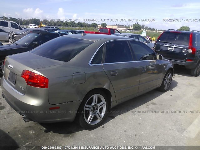 WAUDF78E07A150345 - 2007 AUDI A4 2.0T QUATTRO TAN photo 6