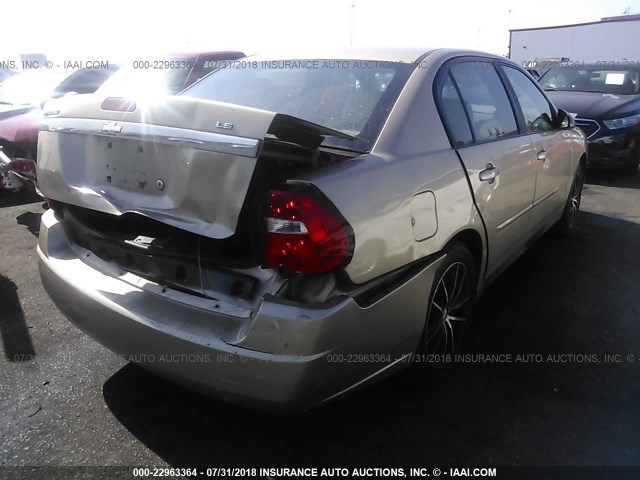 1G1ZS51F56F298819 - 2006 CHEVROLET MALIBU LS ოქროსფერი ფოტო 4