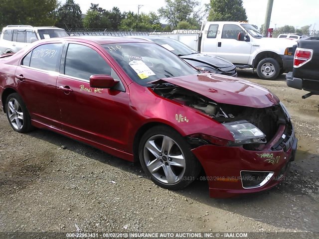 3FAHP0KC1BR159513 - 2011 FORD FUSION SPORT RED photo 1
