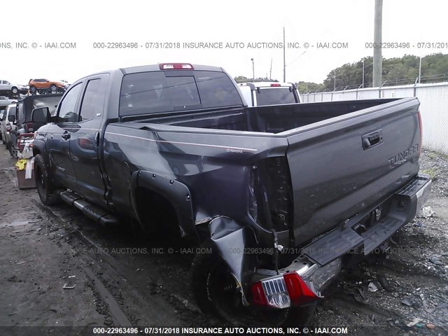 5TFRM5F14FX084882 - 2015 TOYOTA TUNDRA DOUBLE CAB SR/SR5 GRAY photo 3