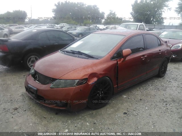 2HGFA555X9H701521 - 2009 HONDA CIVIC SI ORANGE photo 2