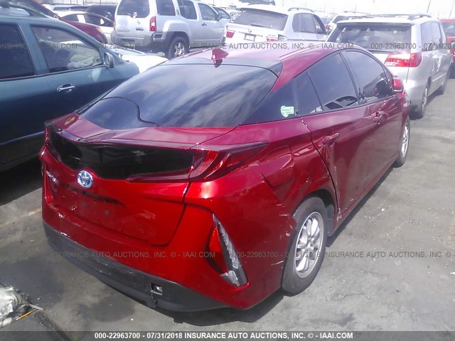 JTDKARFP1H3027085 - 2017 TOYOTA PRIUS PRIME  红色 照片 4