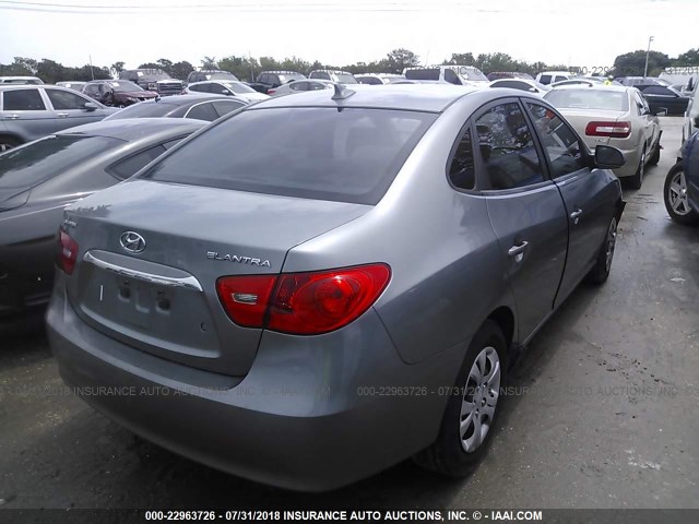 KMHDU4AD3AU102980 - 2010 HYUNDAI ELANTRA BLUE/GLS/SE GRAY photo 4