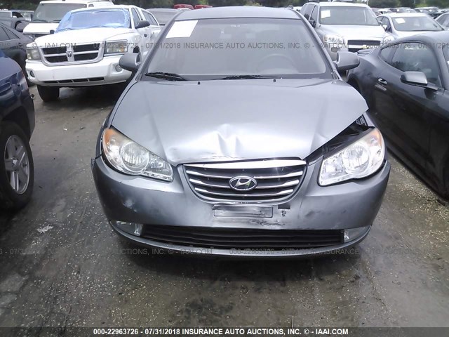 KMHDU4AD3AU102980 - 2010 HYUNDAI ELANTRA BLUE/GLS/SE GRAY photo 6