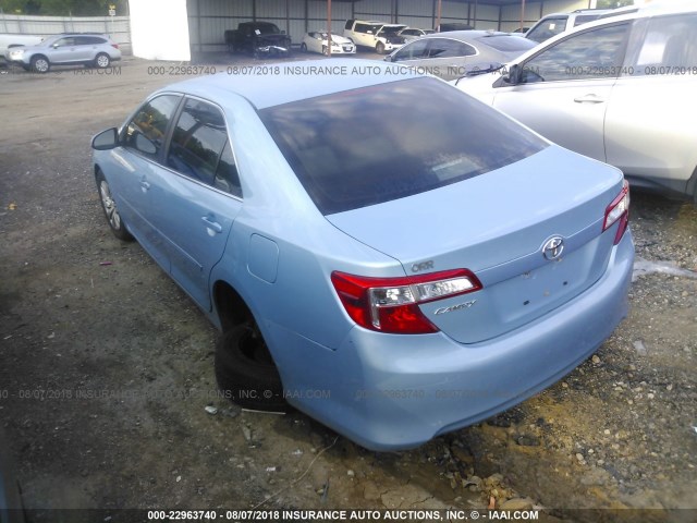 4T4BF1FK4DR293214 - 2013 TOYOTA CAMRY L/SE/LE/XLE 蓝色 照片 3