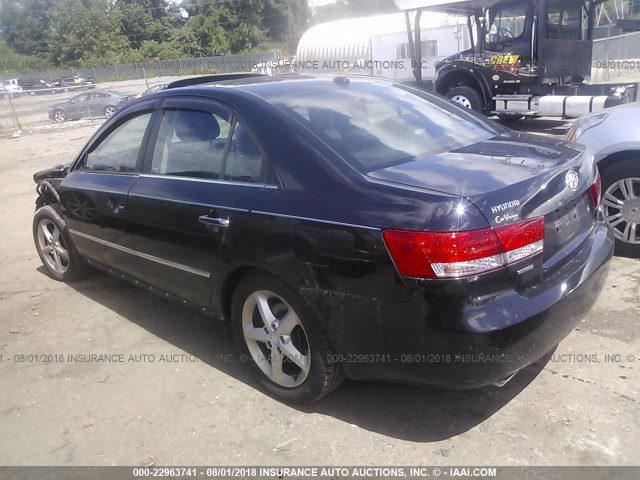 5NPEU46F68H301416 - 2008 HYUNDAI SONATA SE/LIMITED BLACK photo 3