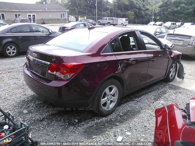 1G1PE5SB5G7150000 - 2016 CHEVROLET CRUZE LIMITED LT BURGUNDY photo 4