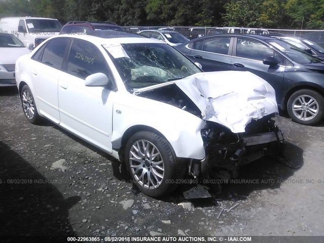 WAUDF78E48A154884 - 2008 AUDI A4 2.0T QUATTRO WHITE photo 1