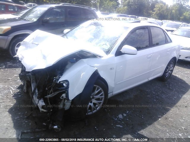 WAUDF78E48A154884 - 2008 AUDI A4 2.0T QUATTRO WHITE photo 2