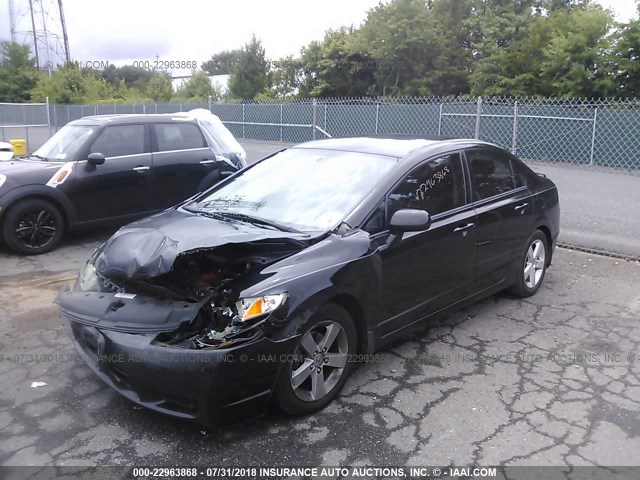 2HGFA16609H517141 - 2009 HONDA CIVIC BLACK photo 2