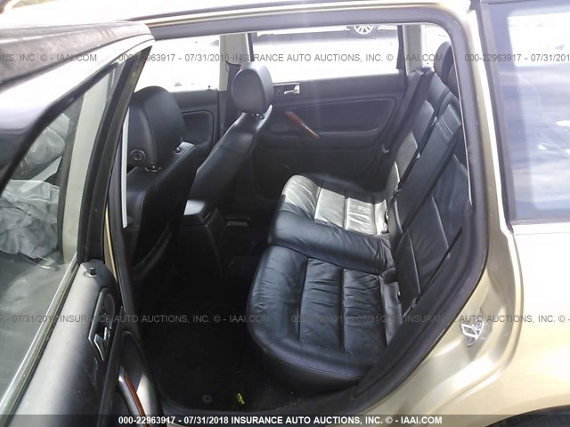 WVWWH63B82E020487 - 2002 VOLKSWAGEN PASSAT GLX GOLD photo 8