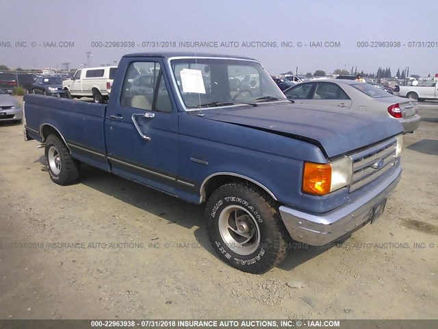 2FTDF15Y2HCA63013 - 1987 FORD F150 BLUE photo 1